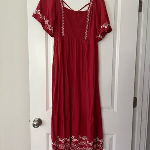 Old Navy Red Flutter Sleeve Sundress Size M